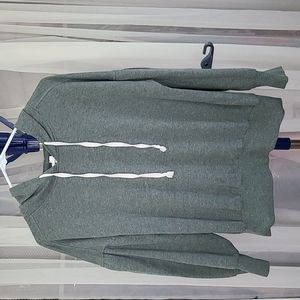 Xhilaration Women's Green Heather Hooded Puff Sleeve Pullover Sweatshirt. Medium